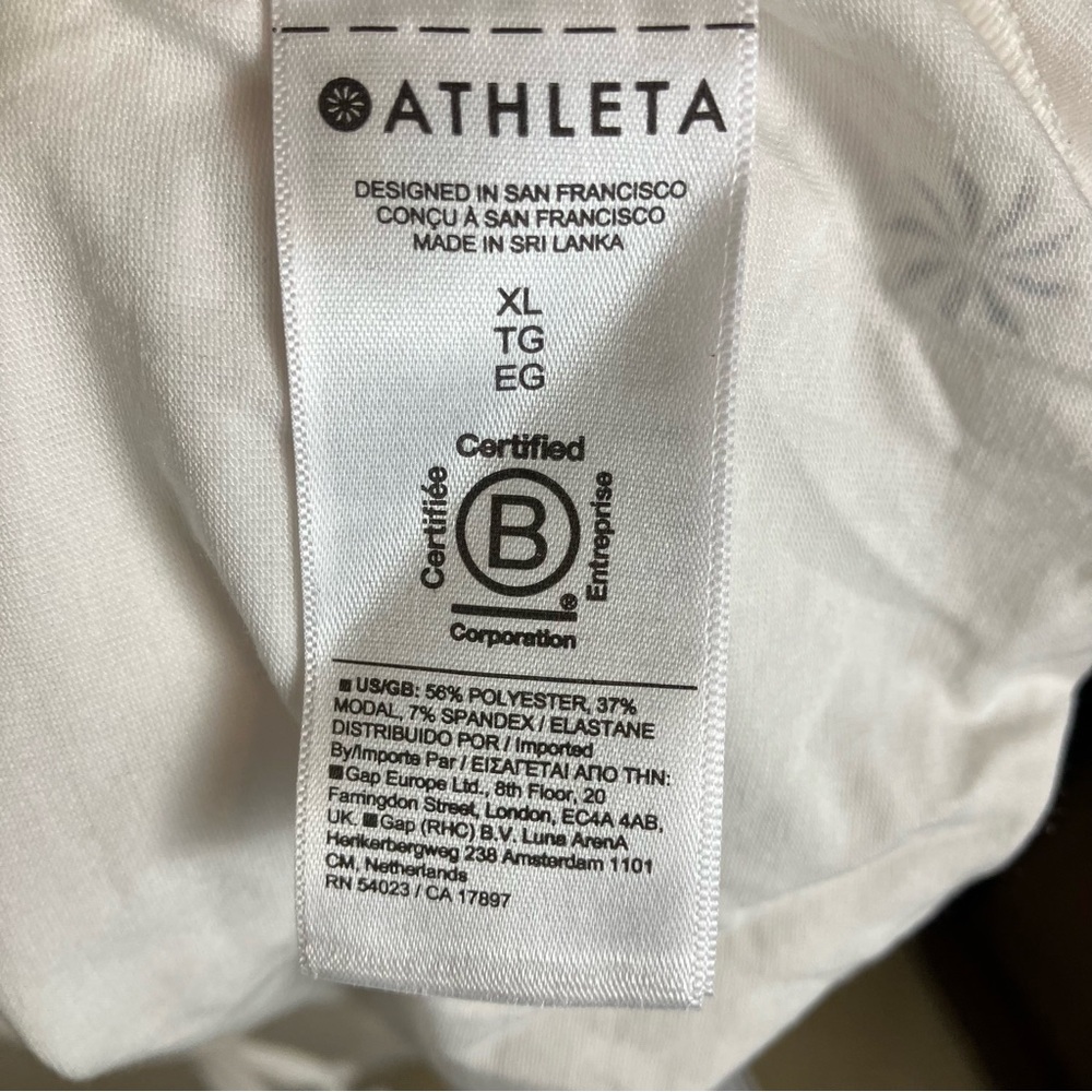 NWT Athleta Cool Down Top in Magnolia White Extra Large Tall Shirt - Picture 8 of 9